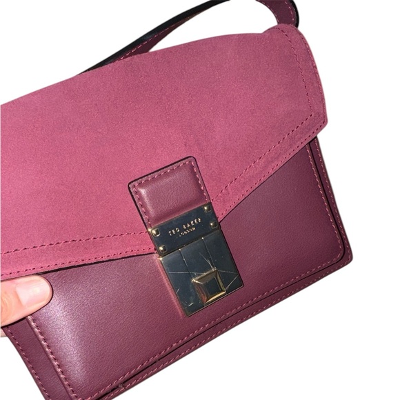 Ted Baker London Burgundy Crossbody Leather Purse - Picture 2 of 7